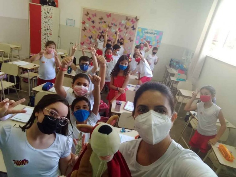 Turma do 3º Ano com o Super Cão